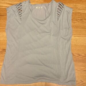 Cato Light Gray Ladder-Shoulder Tank Top